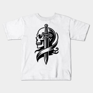 skull with sword Kids T-Shirt